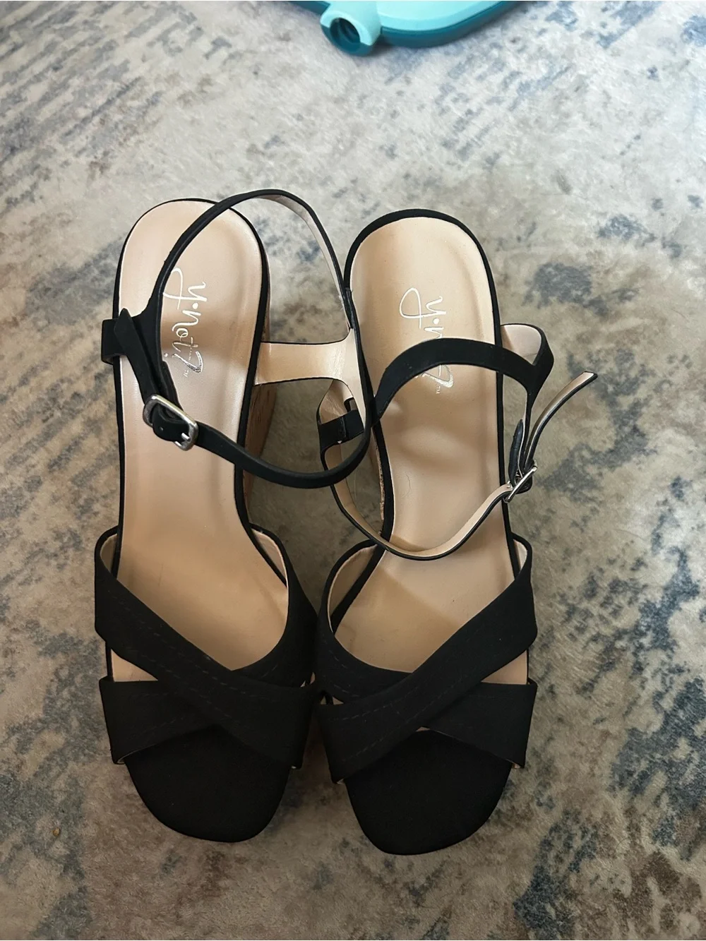 Vince Camuto Black Strappy Wedge Sandals